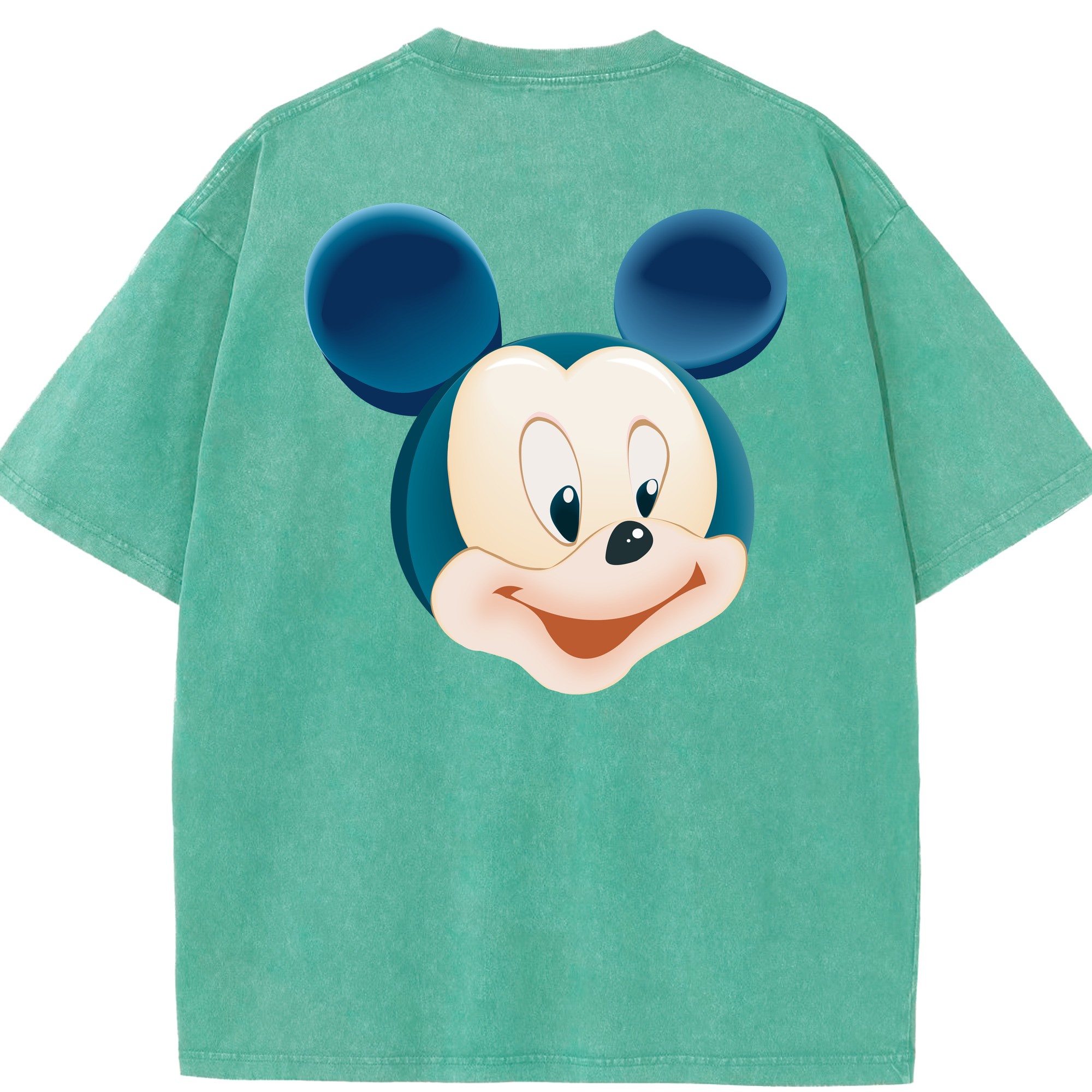 （画像用） ミッキーマウス Mickey Mouse 綿100% ヴィンテージ風 半袖Tシャツ（背面プリント）